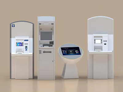 Smart Self Service Machines Featuring Interactive Screens And Modern Terminal Designs 3d model