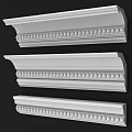 Three Types of White Decorative Architectural Molding Trim With Beaded Design