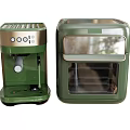 Green Kitchen Appliances Coffee Maker And Toaster Oven With Modern Design
