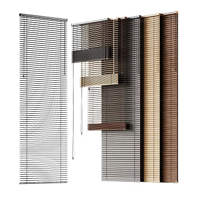 Modern Window Blinds With Various Materials And Color Options For Home Decor 3d model