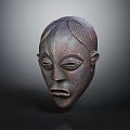 Handcrafted Wooden Ethnic Clothing Mask With Traditional Facial Patterns And Designs