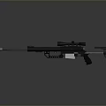 Black Modern Sniper Rifle With Tactical Scope And Long Barrel Design