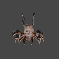 Fantasy 3D Game Movie Character With Crab Like Claws Spiked Back And Orange Black Patterns