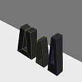 Minimalist Black Geometric Abstract Sculpture Decorative Ornament Set with Various Heights and Shapes