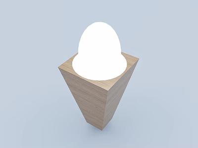Modern Wooden Table Lamp With White Spherical Shade And Minimalist Design 3d model