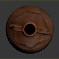 Artisan Handmade Terracotta Sculpture Carving Vase With Two Handles And Wave Patterns Design