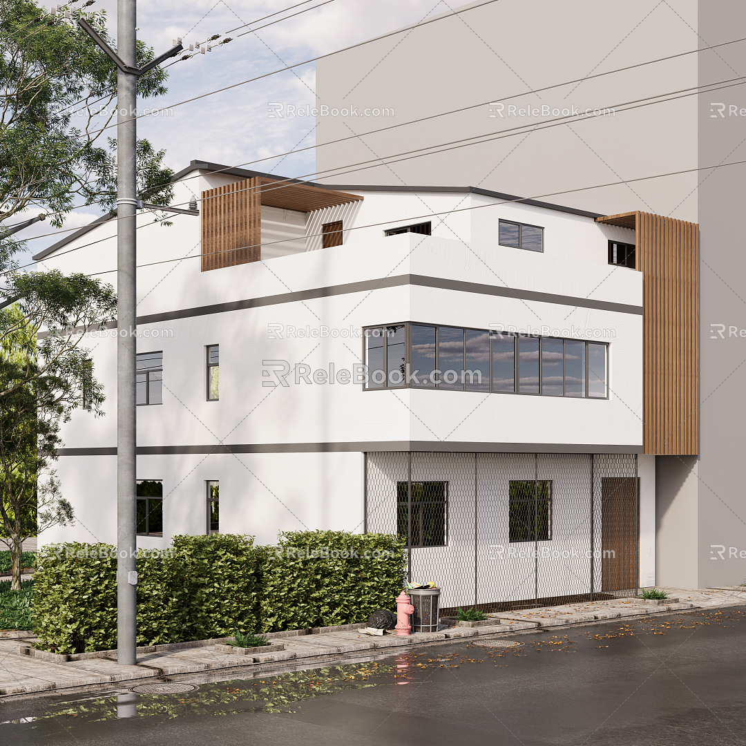 modern residential building 3d model