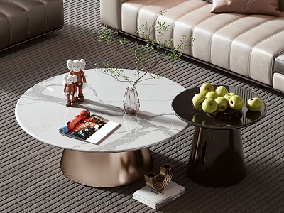 Coffee Table Ornaments Potted Doll Books 3d model