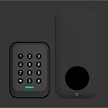 Smart Black Door Handle With Numeric Keypad And Modern Design Features 3d model