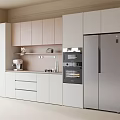 Modern Sideboard Wine Cabinet Built-in Refrigerator Oven 3d model