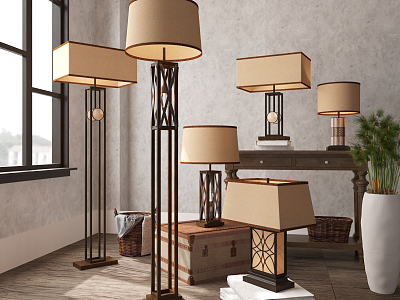 American style lamp combination table lamp floor lamp model