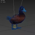 Aquatic Animal Duck With Black Head Blue Bill And Brown Body Standing On Grassland