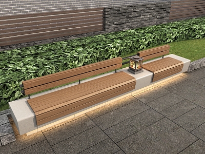 Modern Landscape Seat Outdoor Landscape Seat Street Rest Bench model