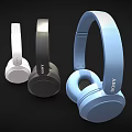 Sleek Over Ear Headphones In White Black And Blue With Modern Design