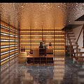 Luxurious Wine Cellar With Rows Of Wine Bottles And Staircase