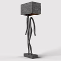 Modern Black Human Like Design Table Lamp With Square Lampshade And Base 3d model