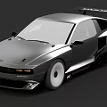 Silver Sports Car With Aerodynamic Body Rear Spoiler And Modern Design