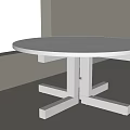 Modern Round Metal Dining Table With Sturdy Sleek Cross Legs Design 3d model