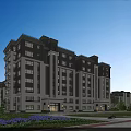 Modern Residential Building With Contemporary Facade Large Windows And Landscaped Gardens