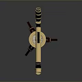 Antique Brass Telescope With Gold Black Body On Red Wooden Tripod Stand