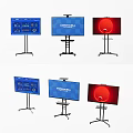Commercial Computer Monitors With Stands And Various Screen Display Contents