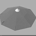 Advanced White Octagonal Spacecraft Structure With Central Light And Grid Texture 3d model