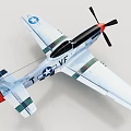 Vintage Fighter Jet With Red Nose Blue White Star Insignia White Fuselage And Green Stripes