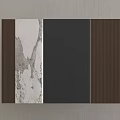 Modern Feature Wall With Marble Black And Brown Striped Panel Design 3d model