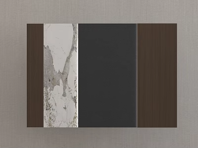Modern Feature Wall With Marble Black And Brown Striped Panel Design 3d model