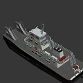 Winch Tug 2000 Tugboat With Multi Deck Lifebuoys Railing Stairs And Detailed Structure Design