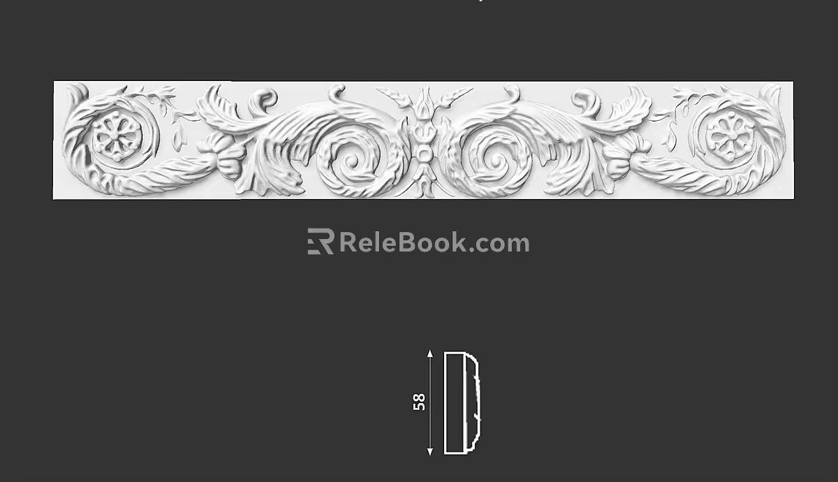 Gypsum Carved Line, Patchwork Corner, Roman Column Modeling, French European Style Gypsum Line, High-end Villa, Simple European Style 3d model