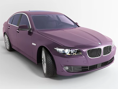 Elegant Purple BMW Sedan Featuring Modern Front Design And Stylish Headlights 3d model