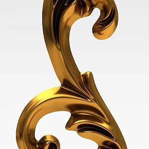 European-style metal carving 3d model