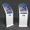 Public Facility Standing Self Service Kiosks With Interactive Touch Screens And Digital Interfaces 3d model