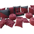Sofa and bed pillow combination 3d model