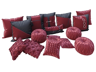 Sofa and bed pillow combination 3d model