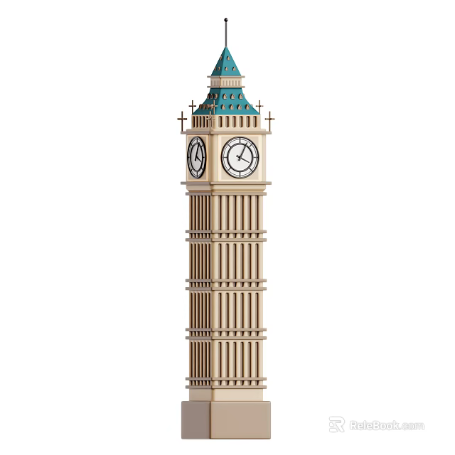 Museum Building Featuring Clock Tower Green Spire And Classical Column Design 3d model 