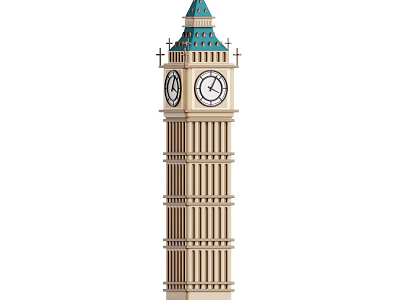 Museum Building Featuring Clock Tower Green Spire And Classical Column Design 3d model