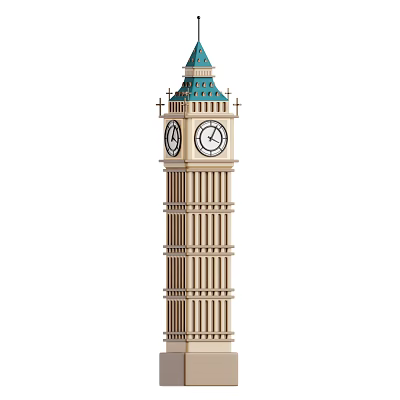 Museum Building Featuring Clock Tower Green Spire And Classical Column Design 3d model