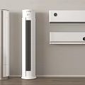 Modern White Air Conditioner Fans Floor Standing And Wall Mounted Types 3d model