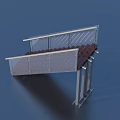Modern Staircase Interior With Glass Railing Metal Frame And Wooden Steps