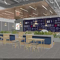 Ting Beichuan Restaurant Modern Interior Design With Seating Area Green Plants And Menu Displays