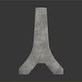 Gray Concrete Traffic Barrier With Yellow Diagonal Stripes For Road Safety