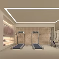 Elegant Mall Store Interior With Circular Ceiling Light Reception Counter Tables Chairs And Green Plant