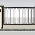 Scenic Wall Design with Stone Columns and Geometric Metal Railing