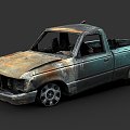 Destroyed pickup truck 3d model