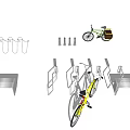 Bicycle Parking Solutions With Racks Hooks And Stand Accessories 3d model