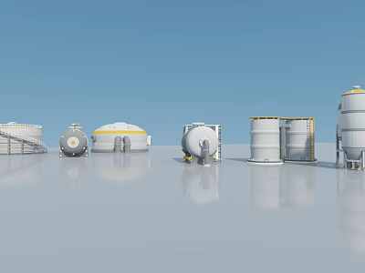 Industrial Tank Science Fiction Item Science Fiction Container Equipment Operation Desk Operation Room Drilling Equipment Storage Box Isolation Board Ventilation Equipment 3d model