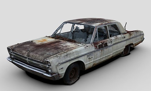 The wrecked rampage car 3d model