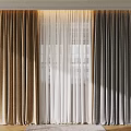 Elegant Layered Curtains In Brown White And Gray For Modern Room Window Decor
